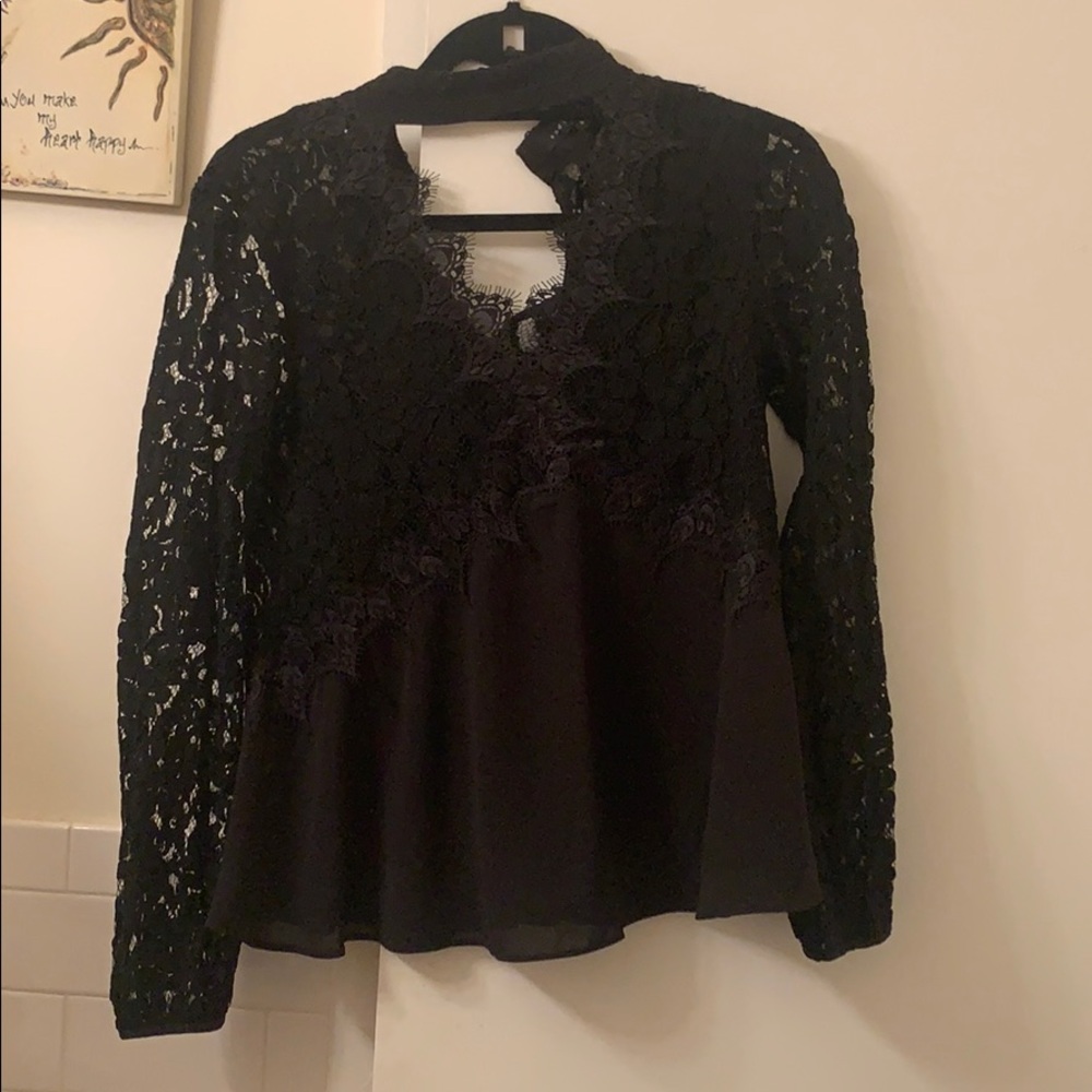 Saks lace ballerina top